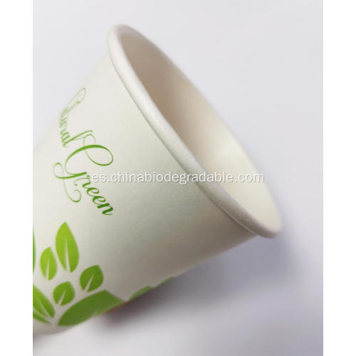 Tazas de papel de café recubiertas de PLA desechables 100% biodegradables